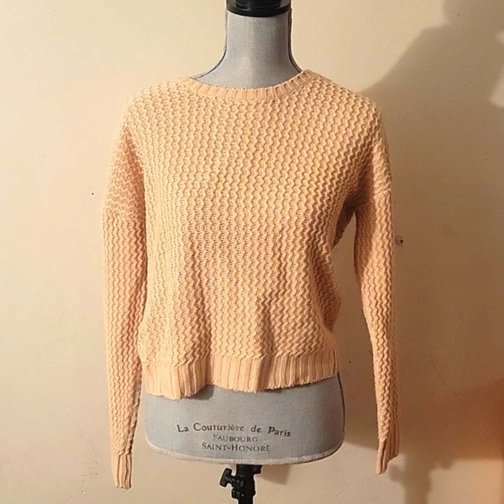 Moondance Woman's Blush Pink Cropped Twist Back Sweater, Size: S
